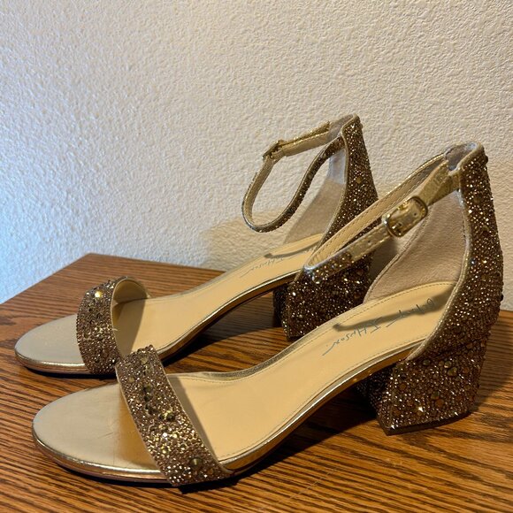 Betsey Johnson Shoes - Betsey Johnson Glittering Gold Chunky Heels